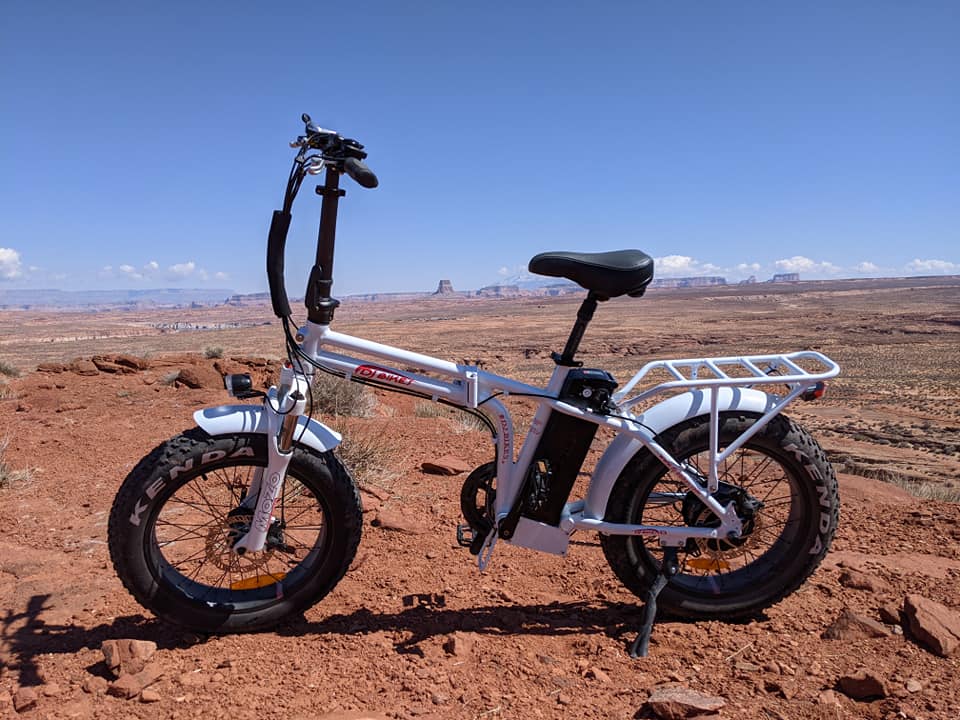 A DJ Folding Bike pictured in the Arizona desert