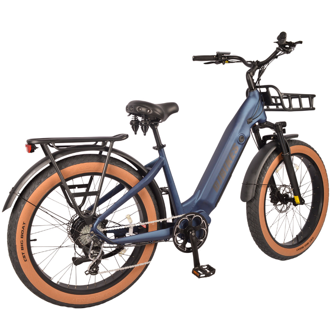 Rattan Folding Step Thru 750w Folding Ebike Electric Fat Bike