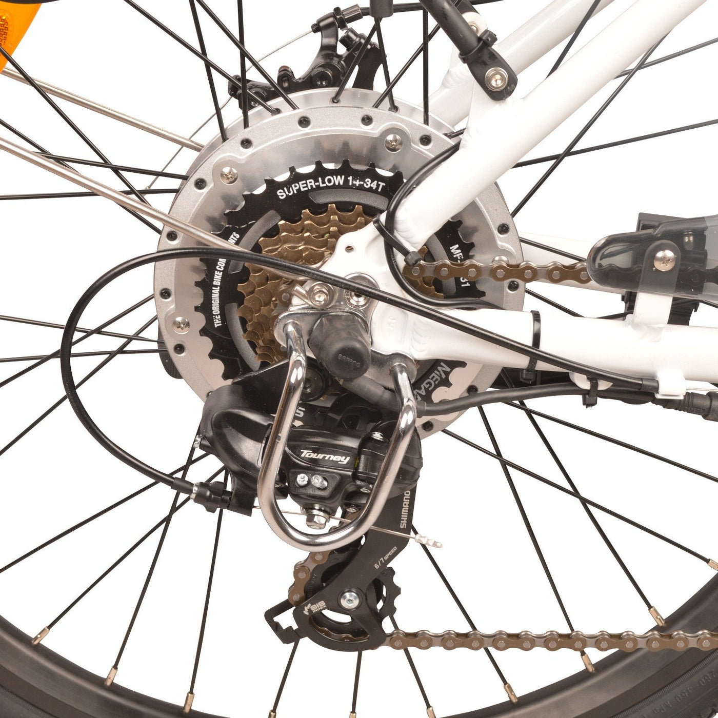 Electric commuter bike quality Shimano derailleur and gear shifting system, DJ City Bike