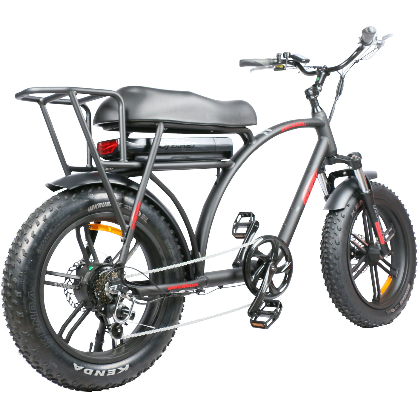 Electric Mini Bike, DJ Super Bike, mini bike style ebike with fat tires and new rear rack 