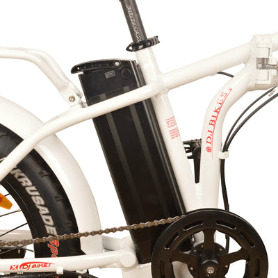 DJ Folding Bike, electric folding fat bike with long lasting 48V battery and charger - DJ Bikes Canada